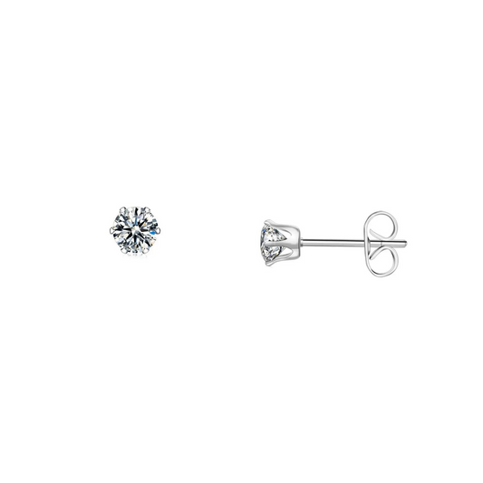 5.0mm Clear Round CZ Stud Earrings