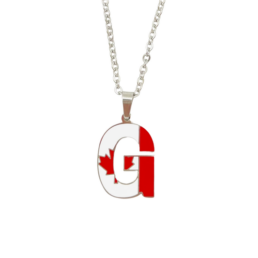 Letter G Canada Flag Necklace