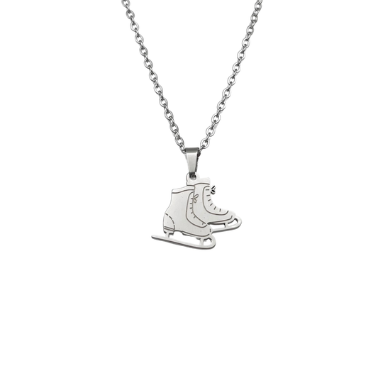 Silver Canada Ice Skates Necklace