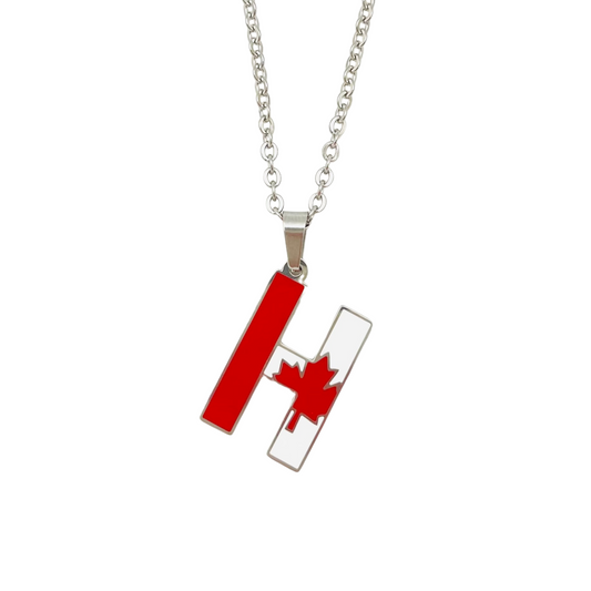 Letter H Canada Flag Necklace