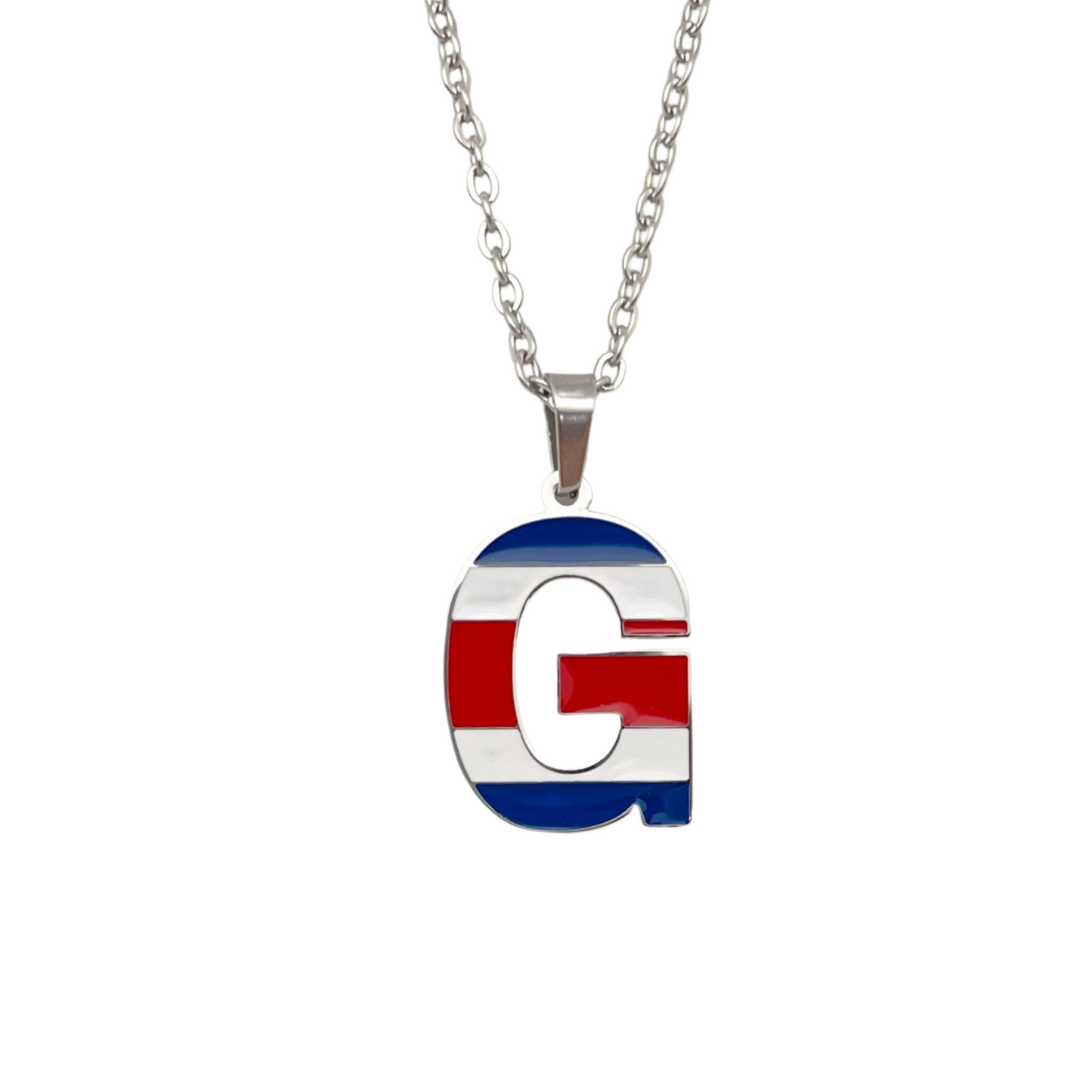 Letter G Costa Rica Flag Necklace