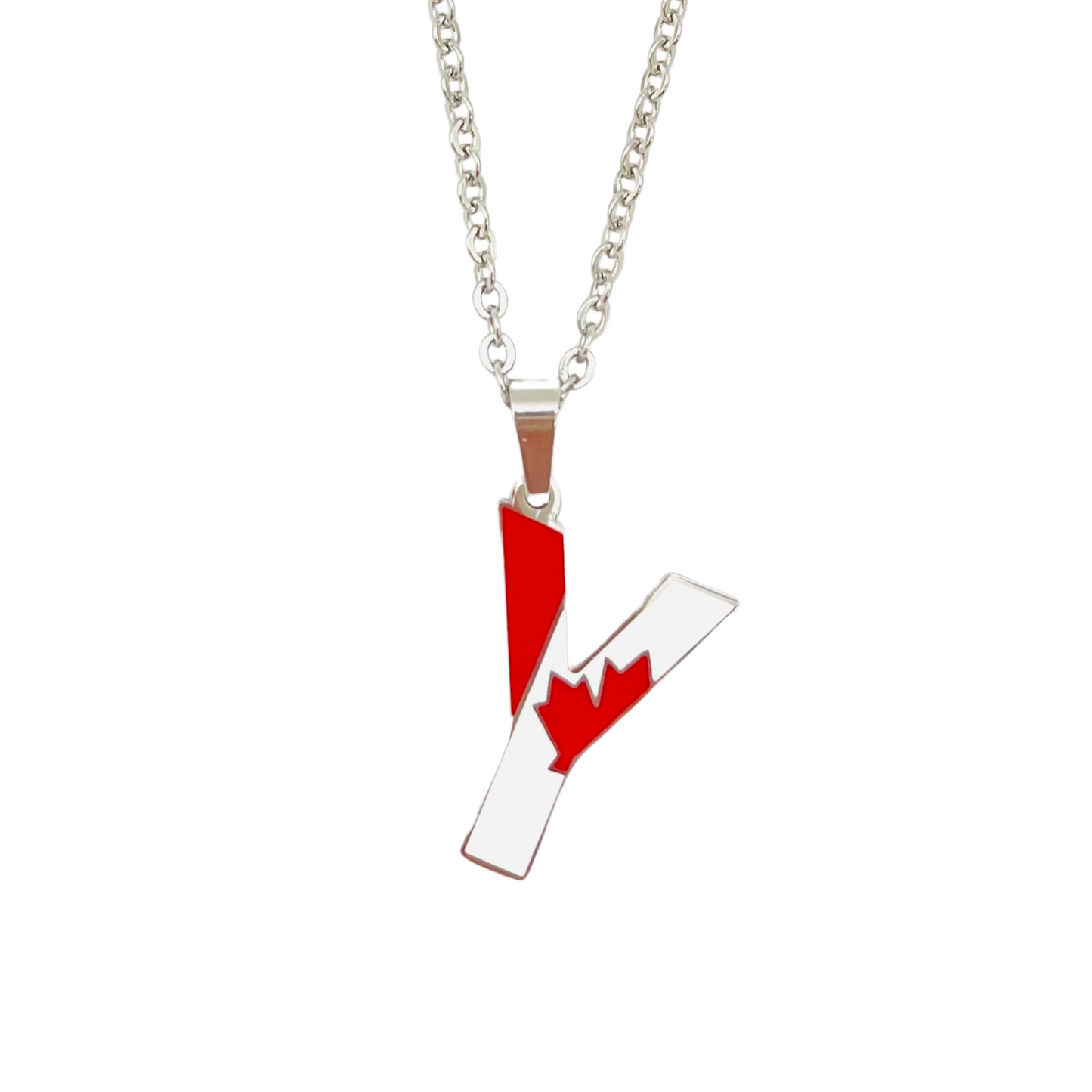 Letter Y Canada Flag Necklace