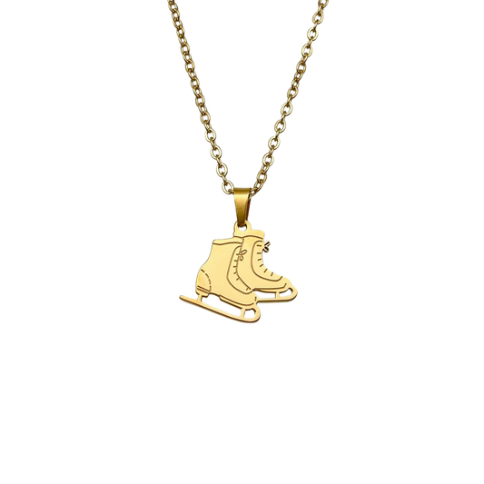 Gold Canada Ice Skates Necklace