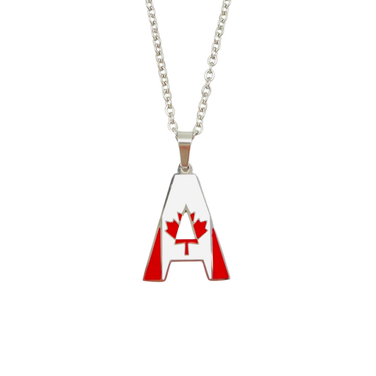 Letter A Canada Flag Necklace