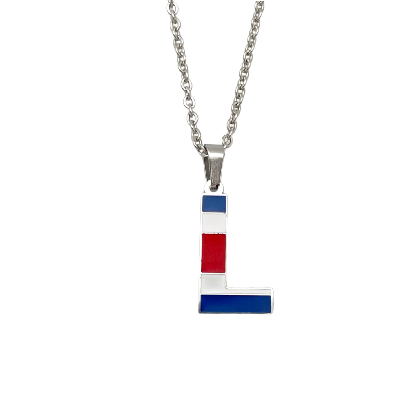 Letter L Costa Rica Flag Necklace