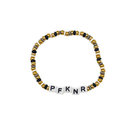 “P FKN R” B&W Elastic Bracelet