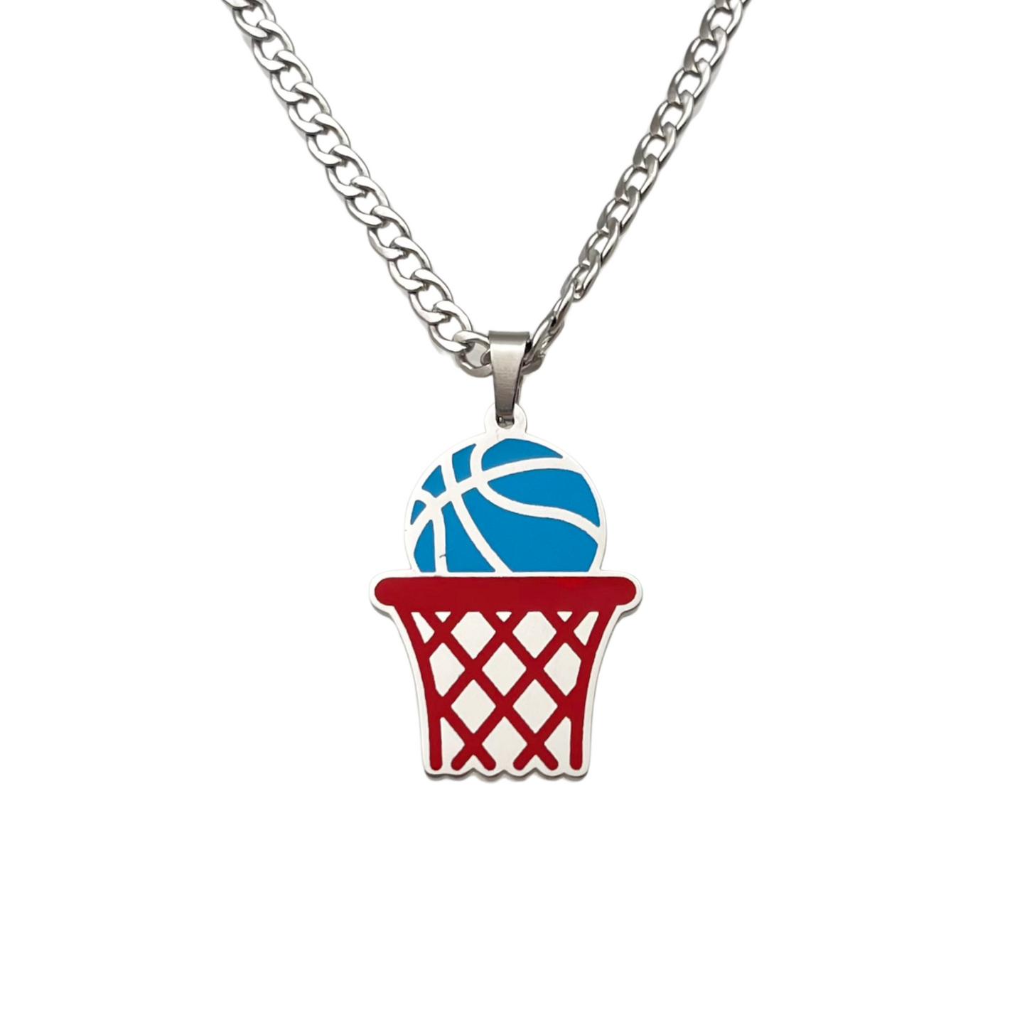 Silver PR Basketball Necklace