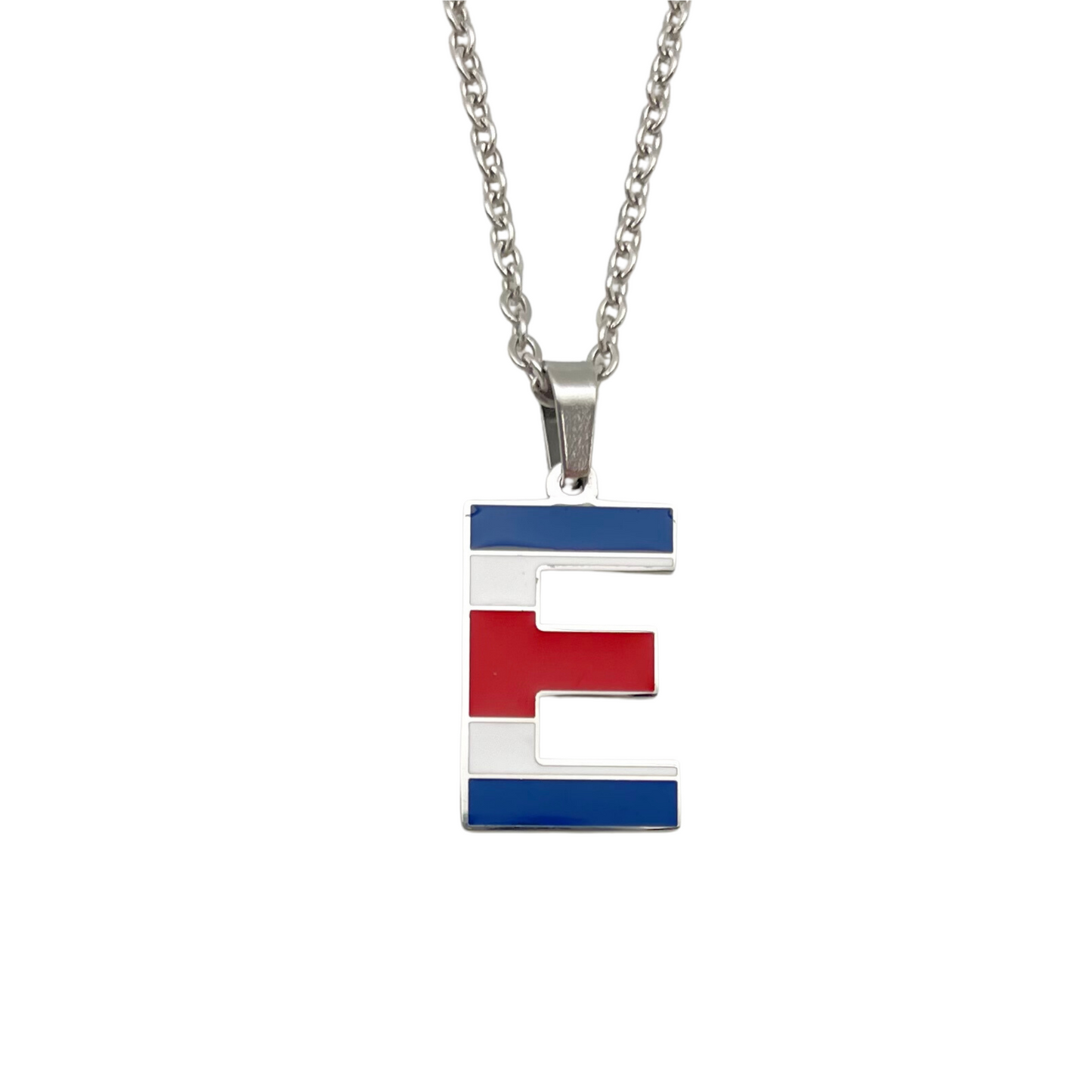 Letter E Costa Rica Flag Necklace