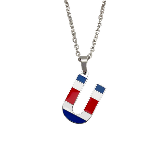 Letter U Costa Rica Flag Necklace