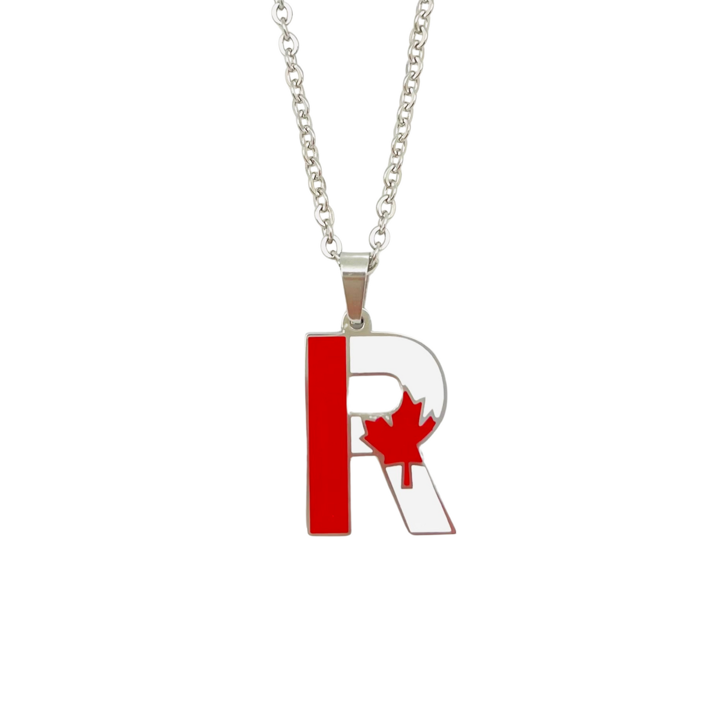 Letter R Canada Flag Necklace