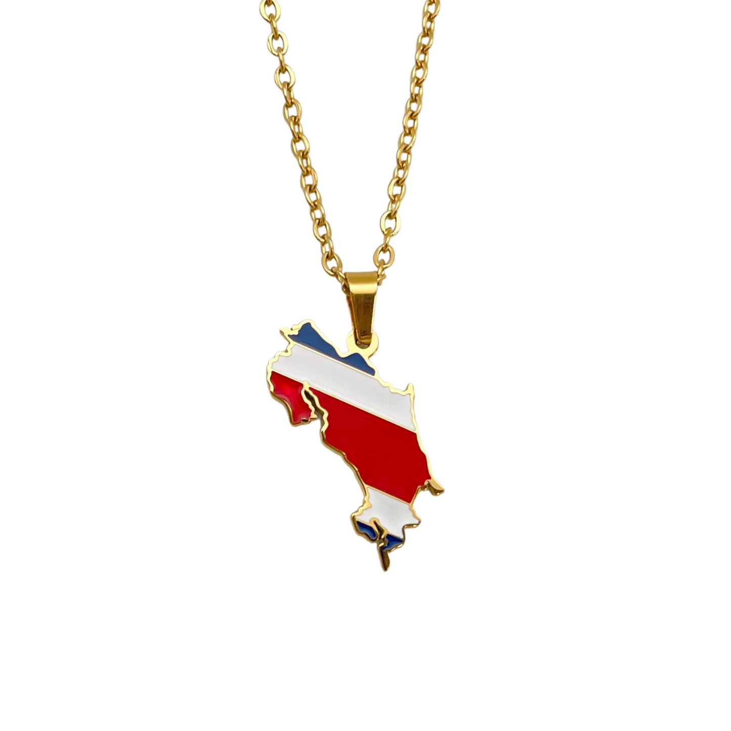 Gold Multi Costa Rica Map Necklacet