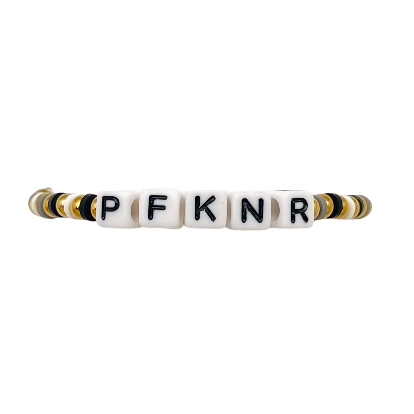 “P FKN R” B&W Elastic Bracelet