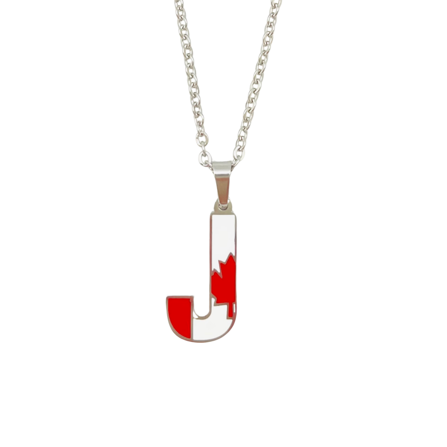 Letter J Canadá Flag Necklace