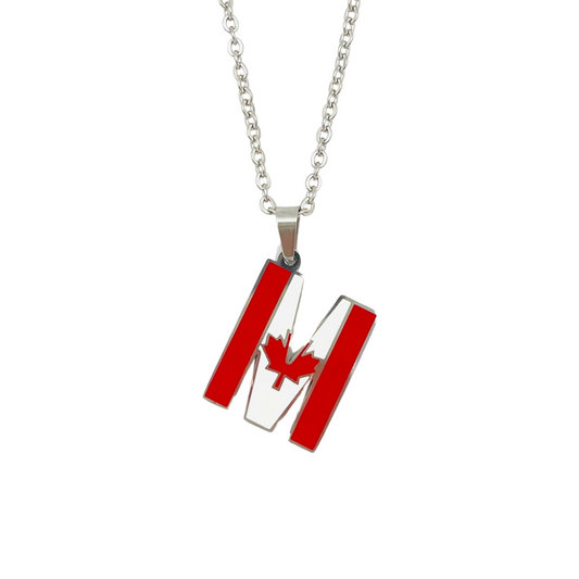 Letter M Canada Flag Necklace