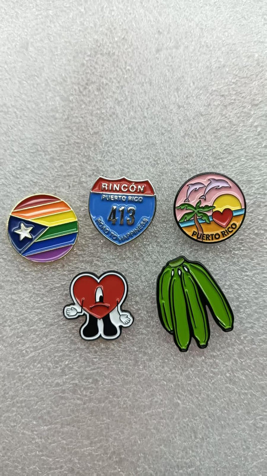 Puerto Rico & Bad Bunny Inspired Enamel Pin