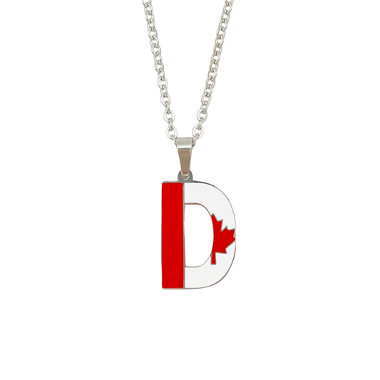 Letter D Canada Flag Necklace