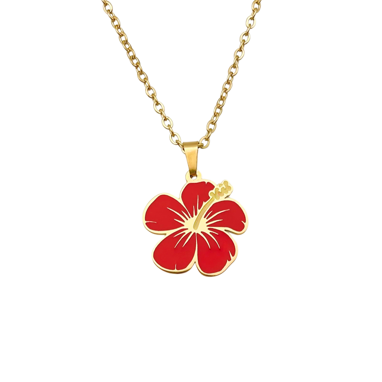 Gold Enamel Flower "Flor de Maga" Necklace