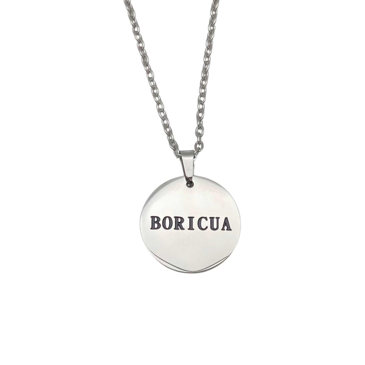 Silver "Boricua" Necklace