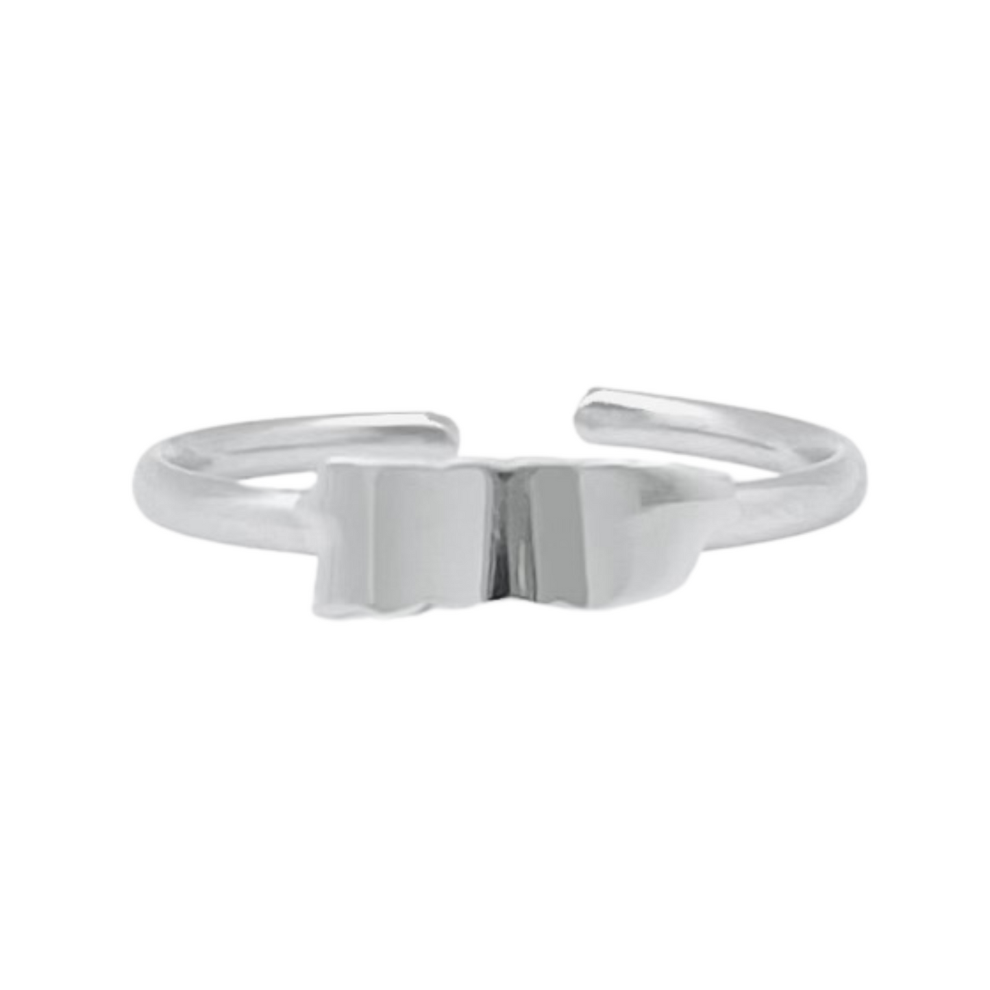 Silver PR Map Adjustable Ring