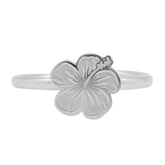 Silver Flower “Flor de Maga” Adjustable Ring