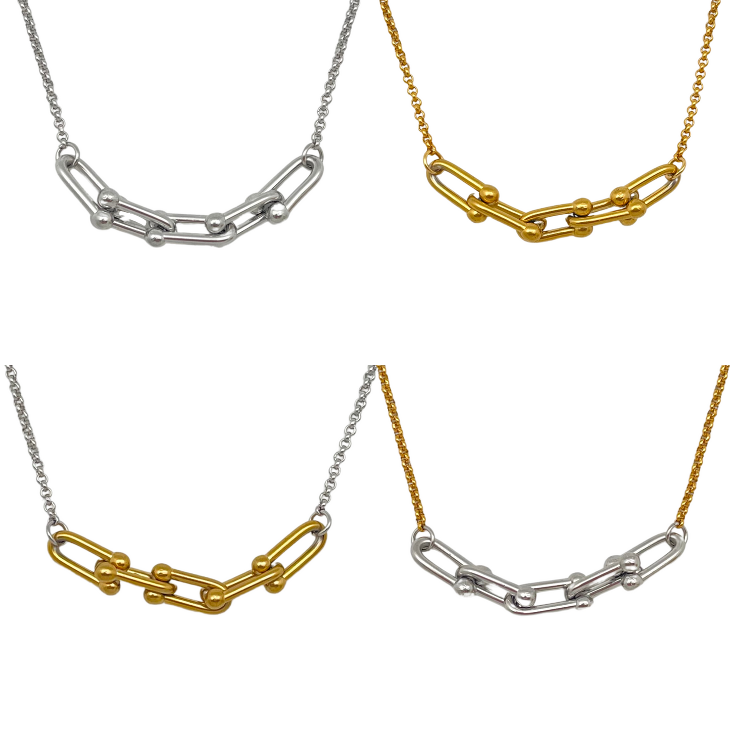 Hardware Multiple Link Necklace