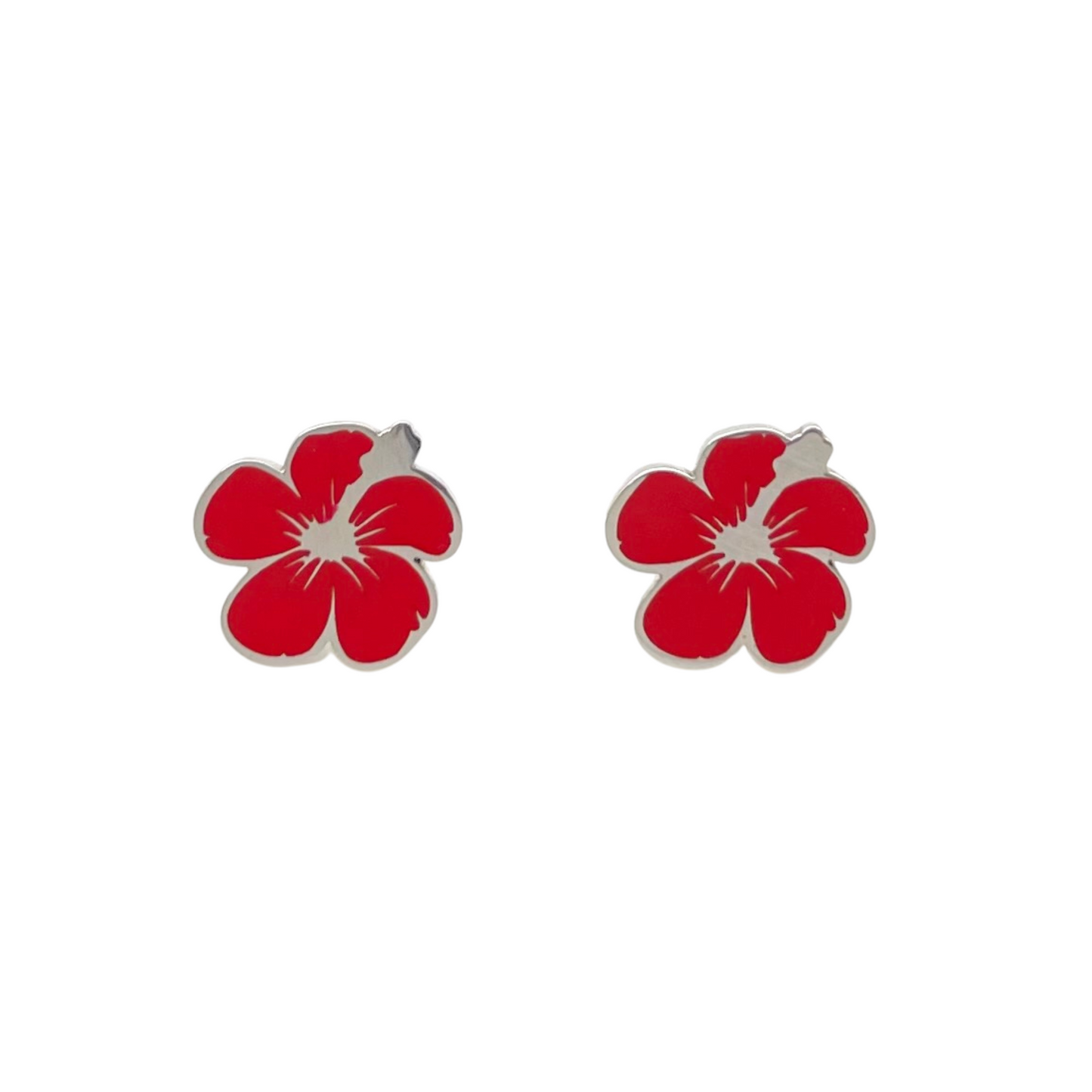 Silver Enamel Flower "Flor de Maga" Earrings