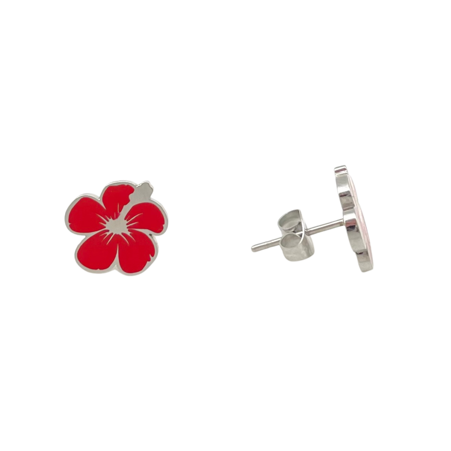 Silver Enamel Flower "Flor de Maga" Earrings