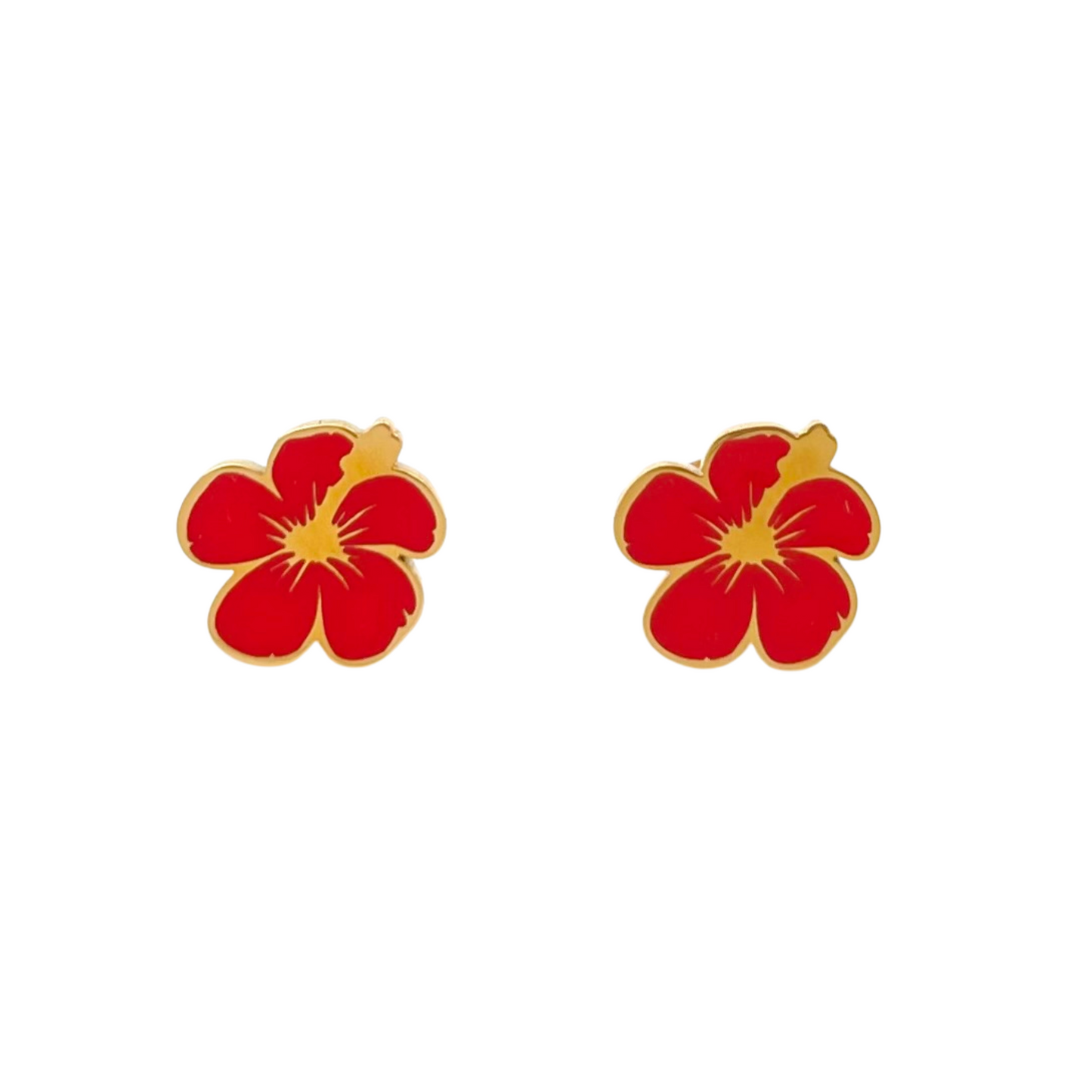 Gold Enamel Flower "Flor de Maga" Earrings