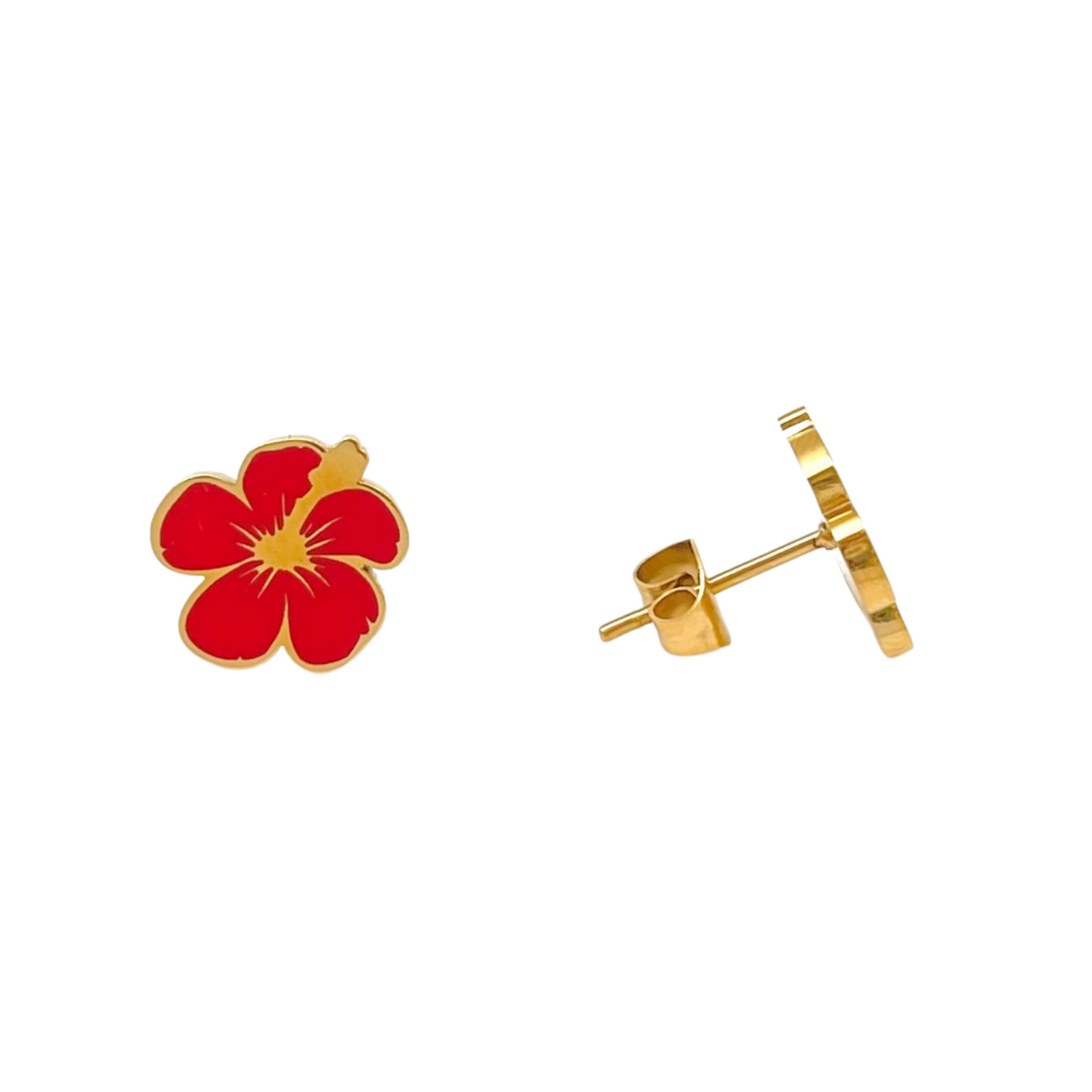 Gold Enamel Flower "Flor de Maga" Earrings