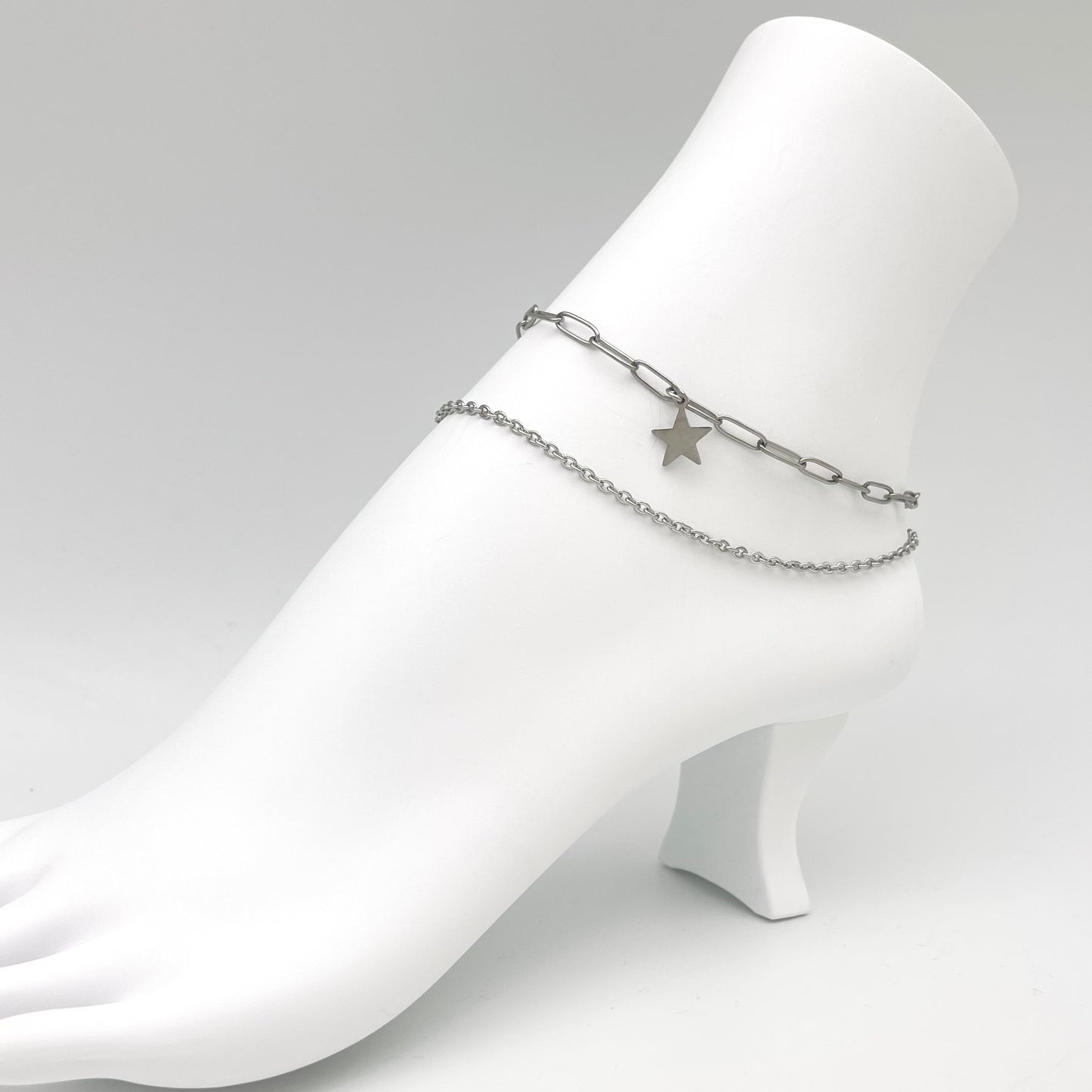 Star Double Chain Anklet