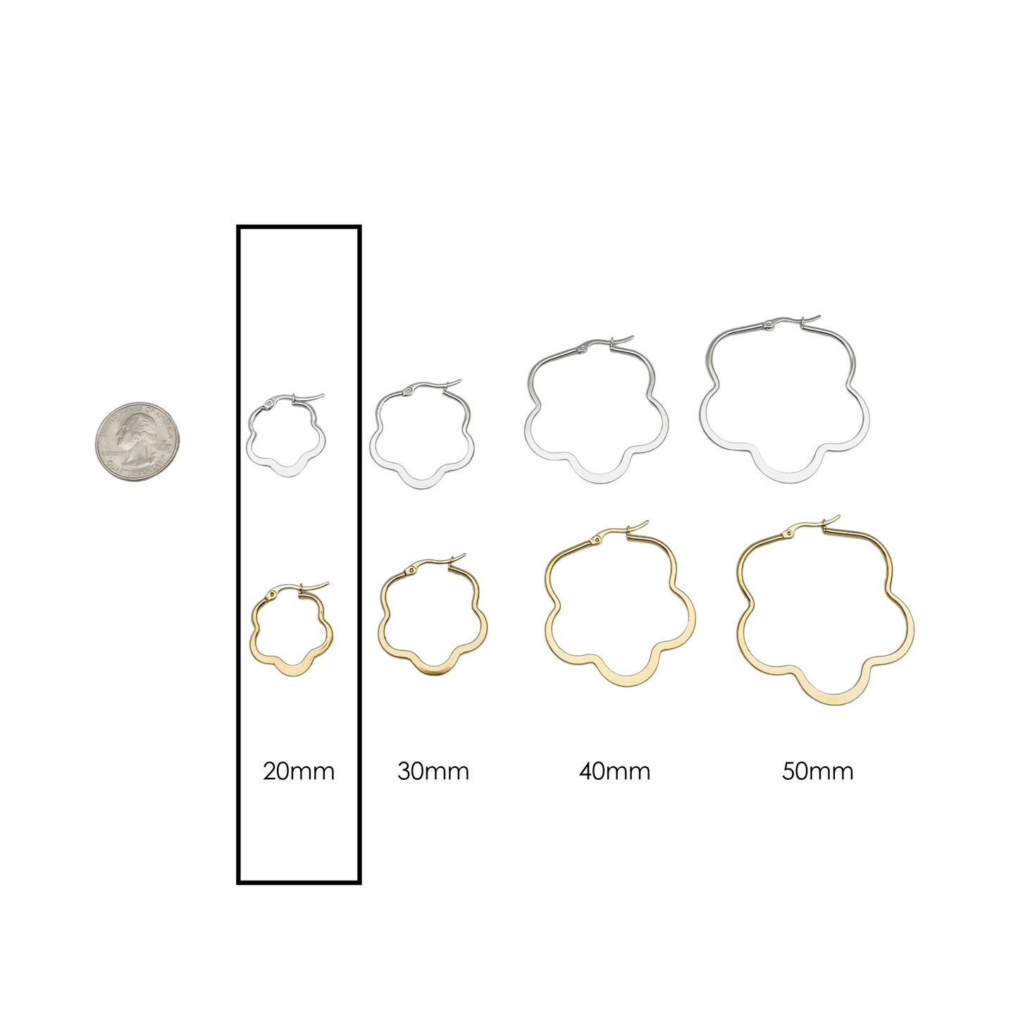 20.0mm Flat Flower Hoops