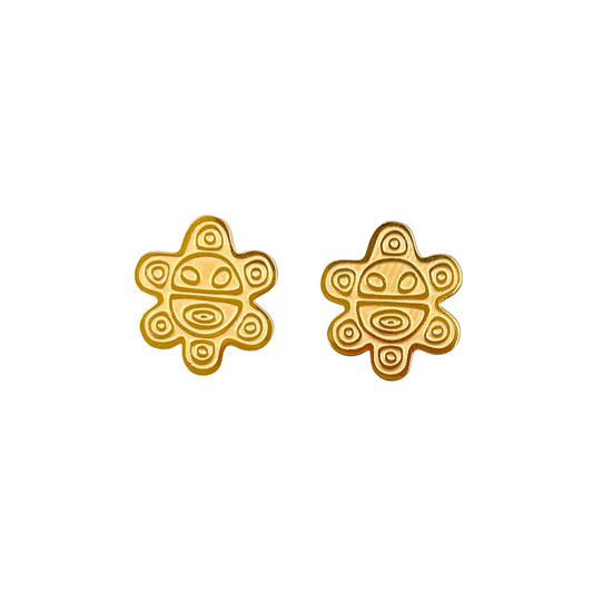 Gold "Sol Taíno" Earrings