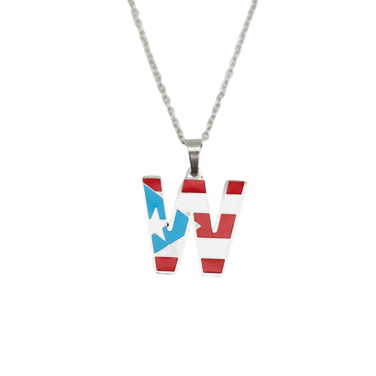 Letter W PR Flag Necklace