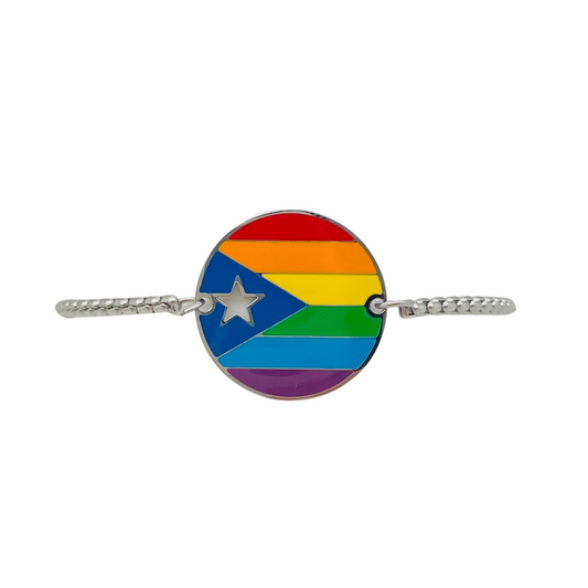 Silver Pride PR Flag Bracelet