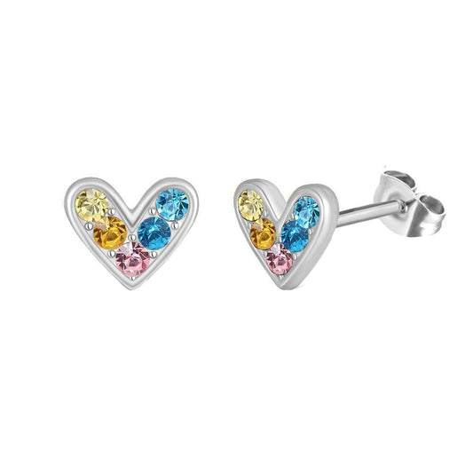 Multicolor Heart Earrings