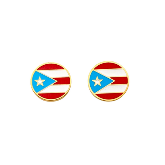 Multi Gold PR Flag Earrings