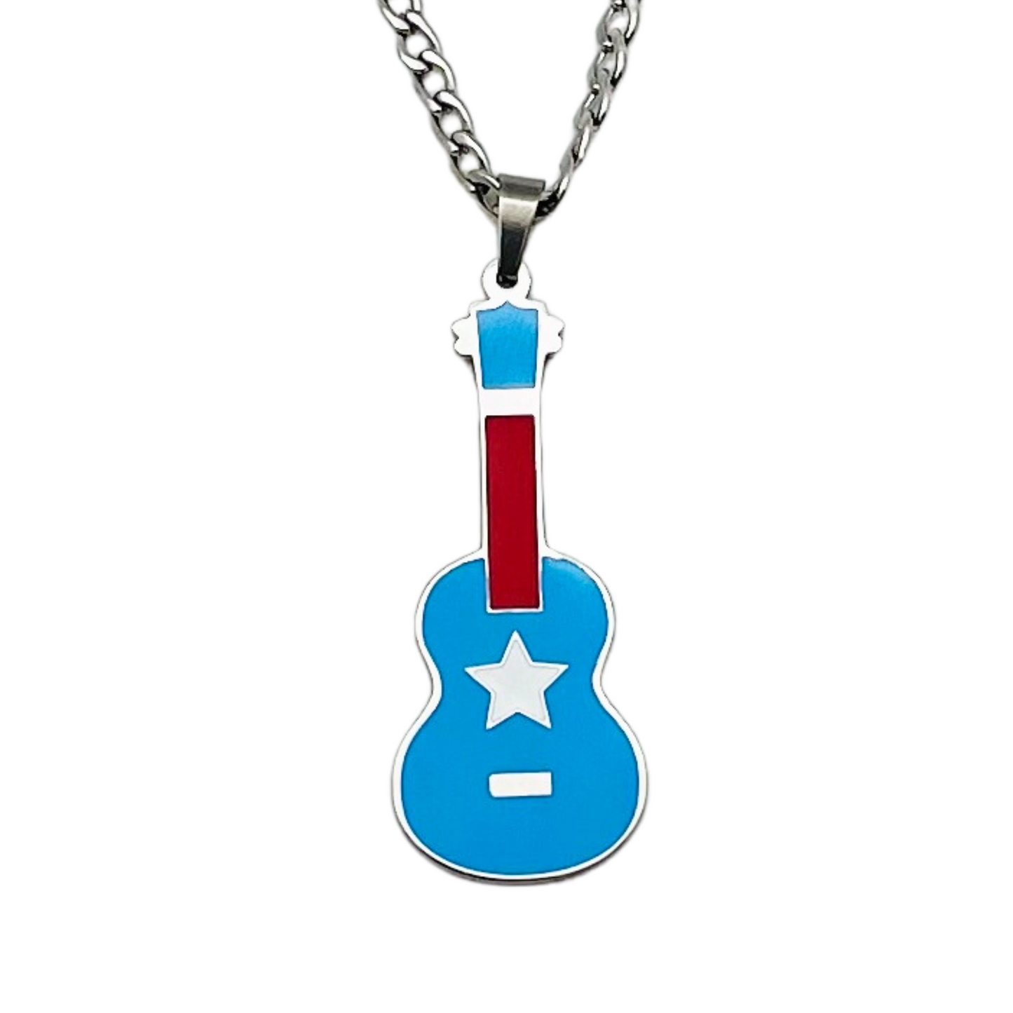 Silver PR Guitar Necklace