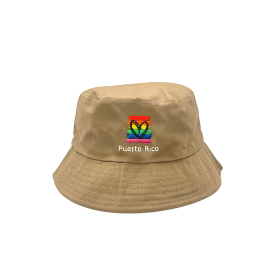 Rainbow Heart Puerto Rico Bucket Hat