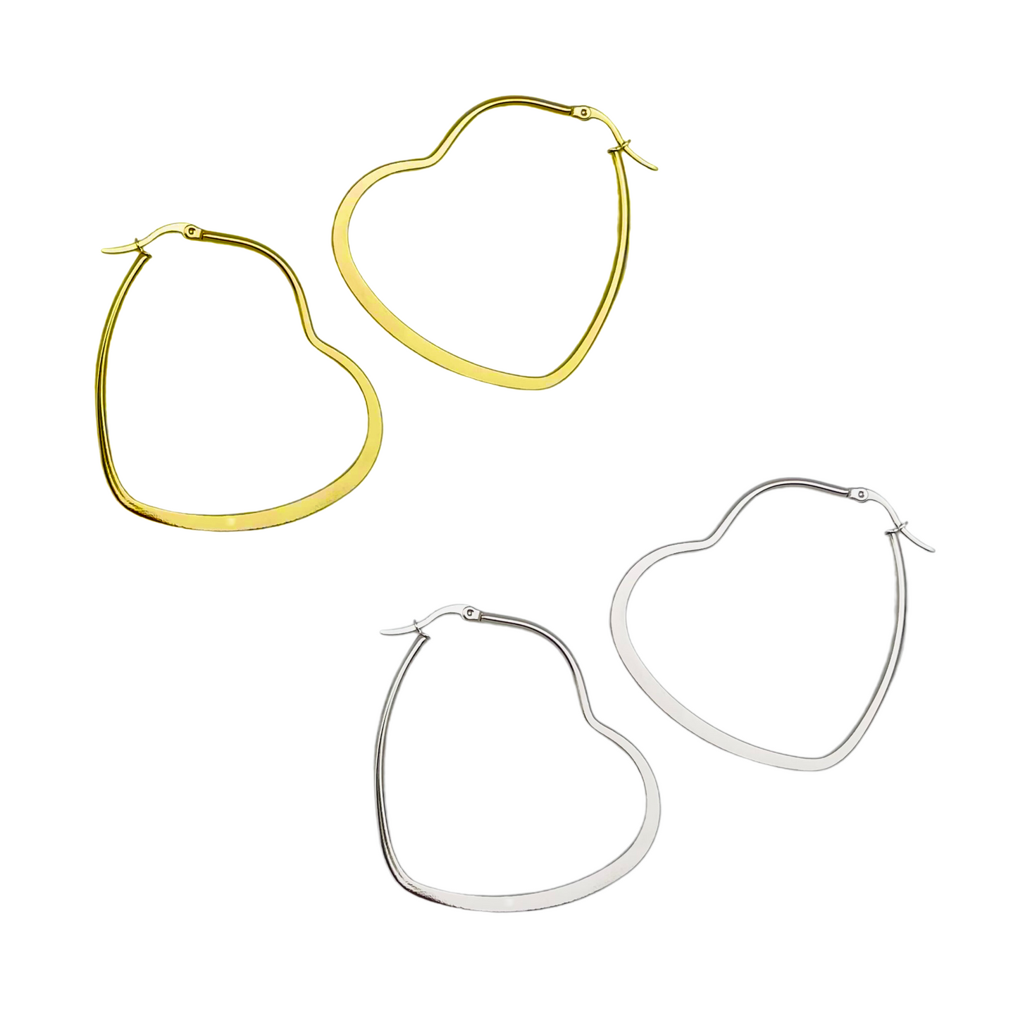 50.0mm Flat Heart Hoops