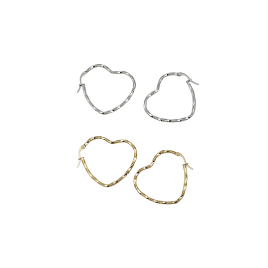 40.0mm Braided Heart Hoops