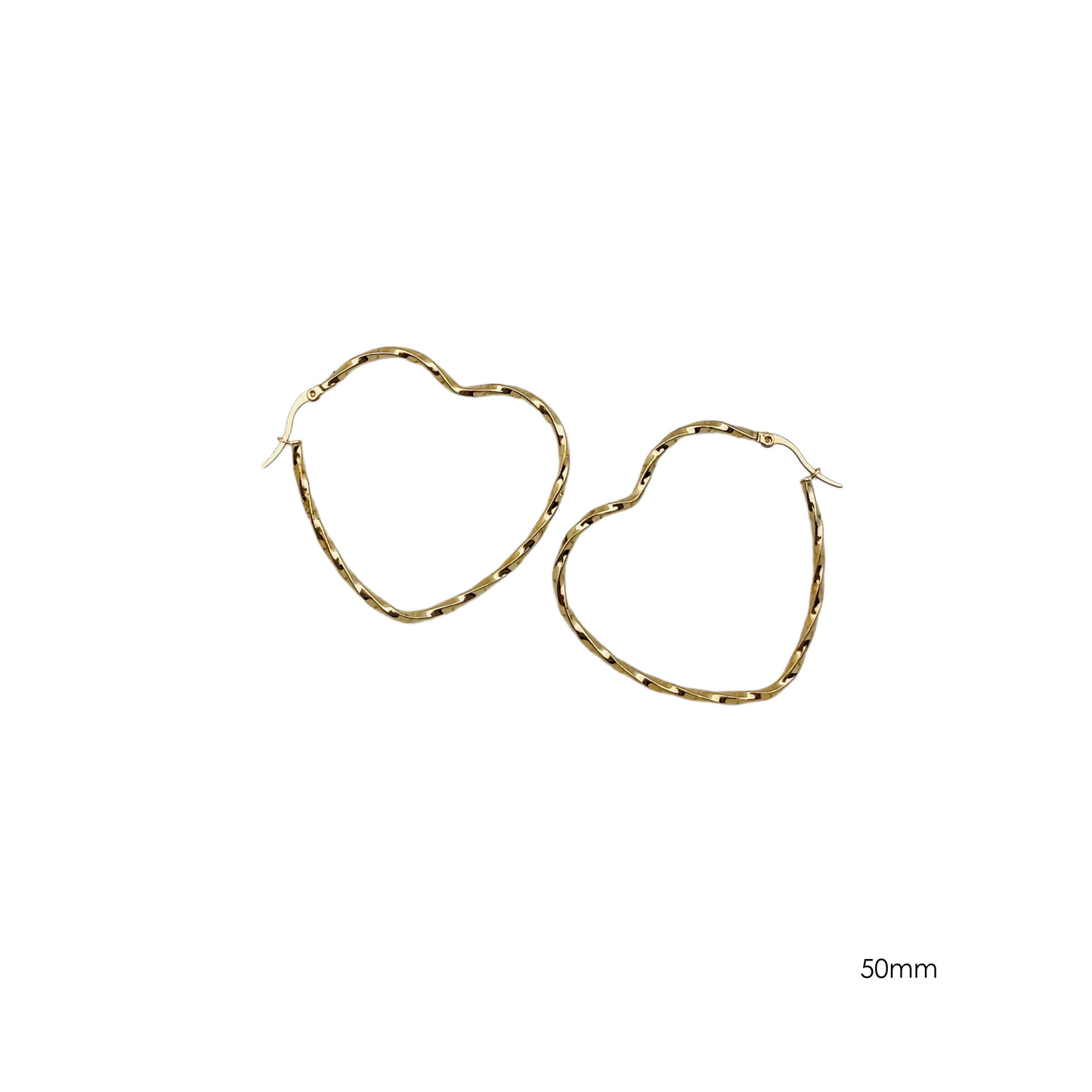 50.0mm Braided Heart Hoops