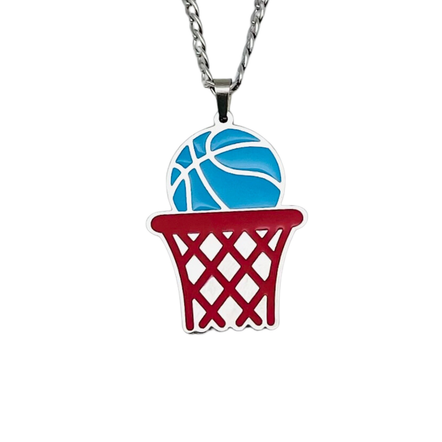 Silver PR Basketball Necklace