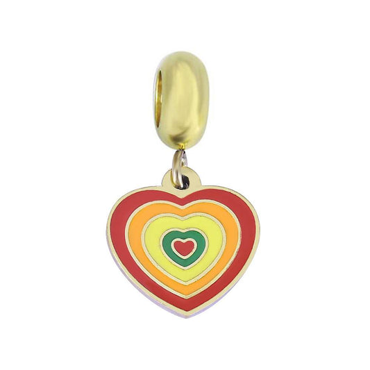 Rainbow Heart Dangle Necklace