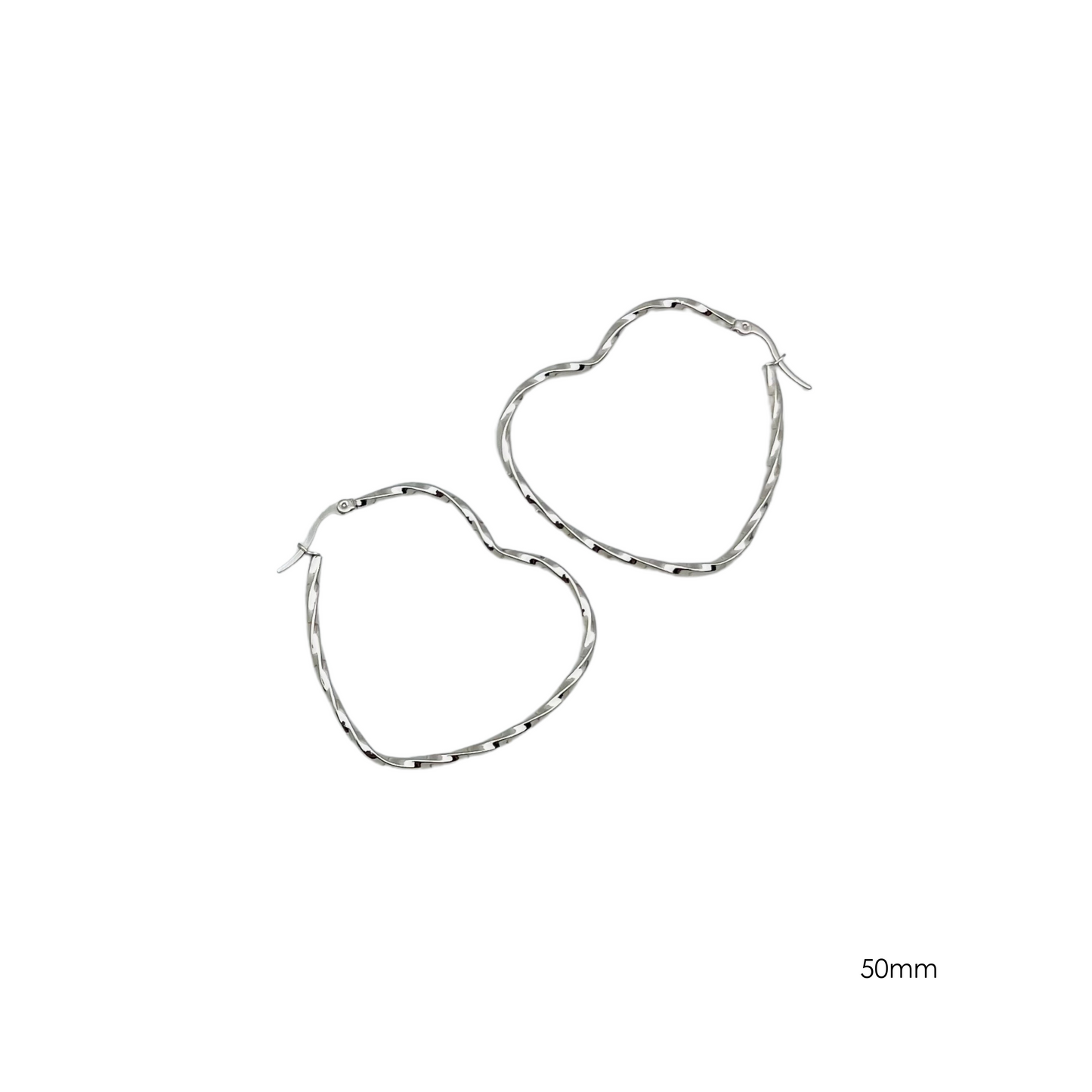 50.0mm Braided Heart Hoops