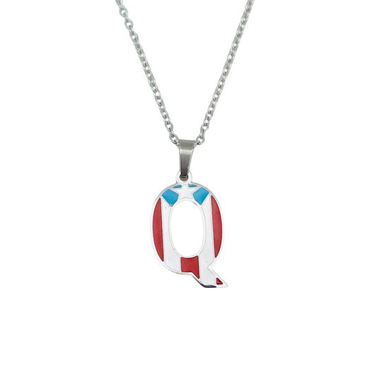 Letter Q PR Flag Necklace