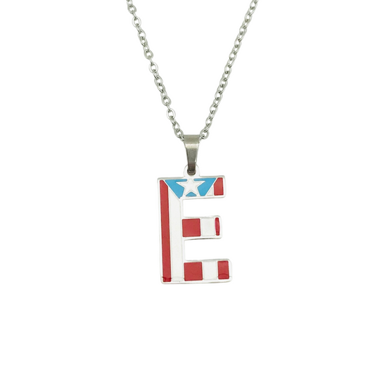 Letter E PR Flag Necklace