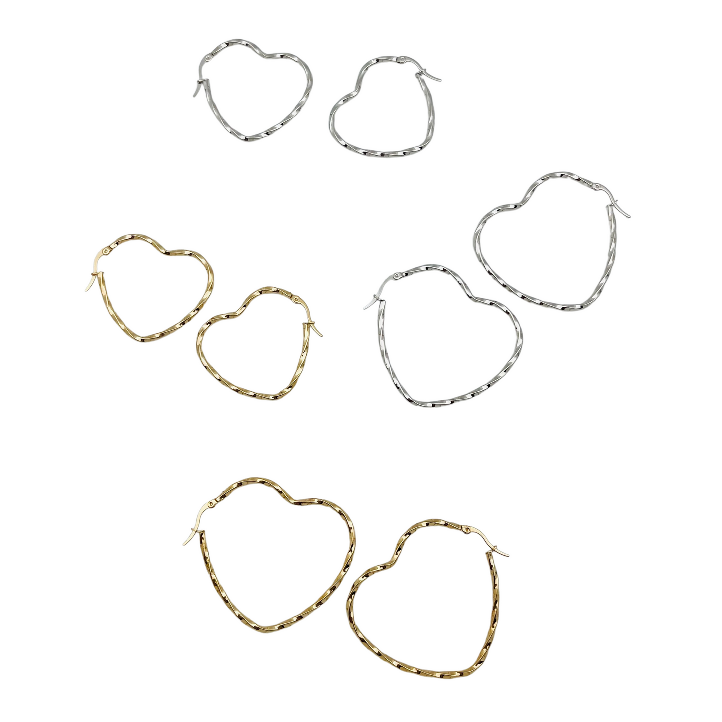 50.0mm Braided Heart Hoops