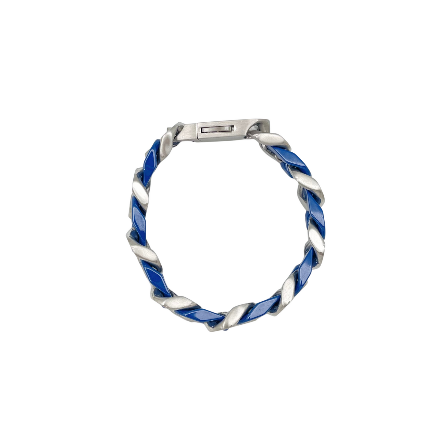 Blue Ceramic Cuban Bracelet