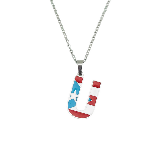 Letter U PR Flag Necklace