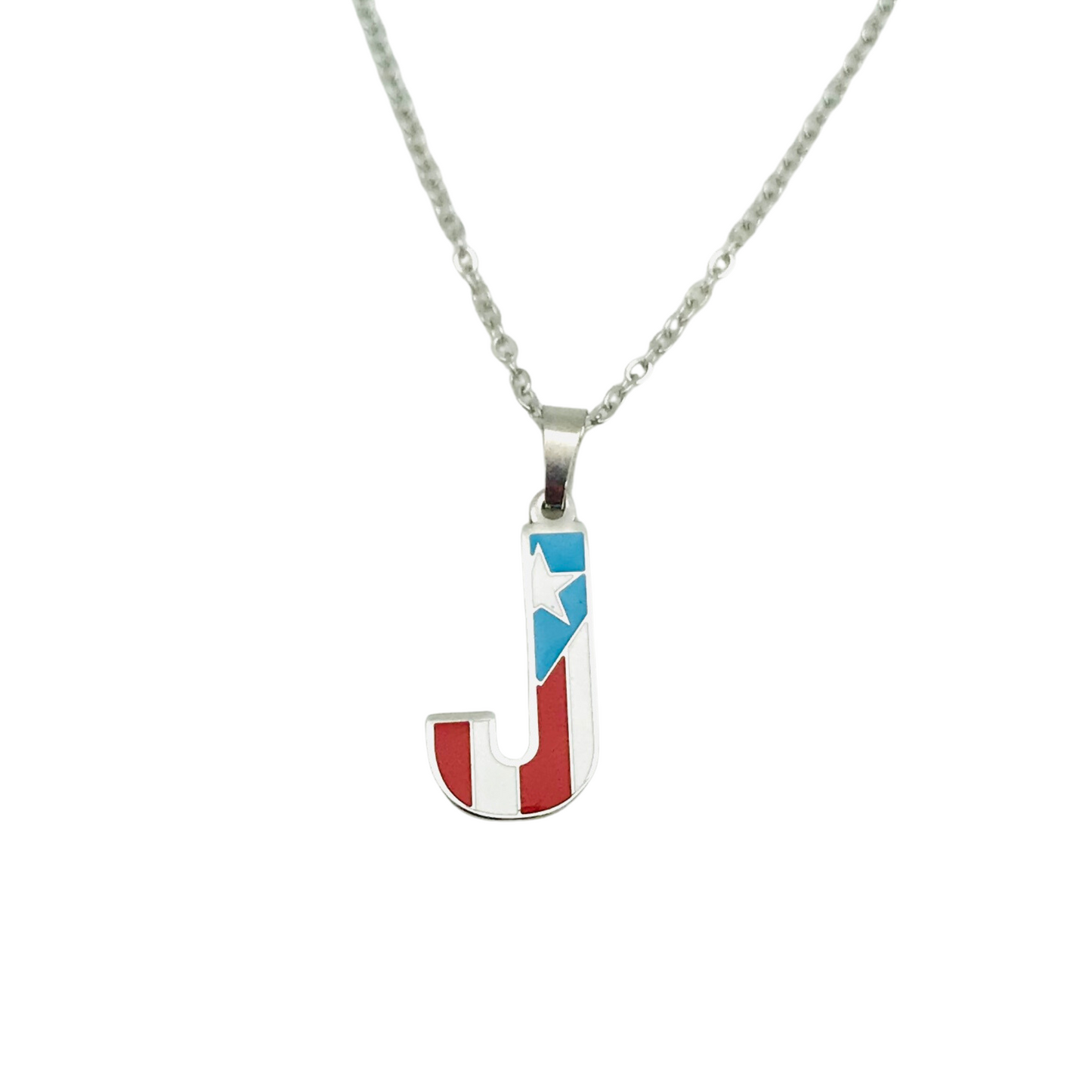 Letter J PR Flag Necklace